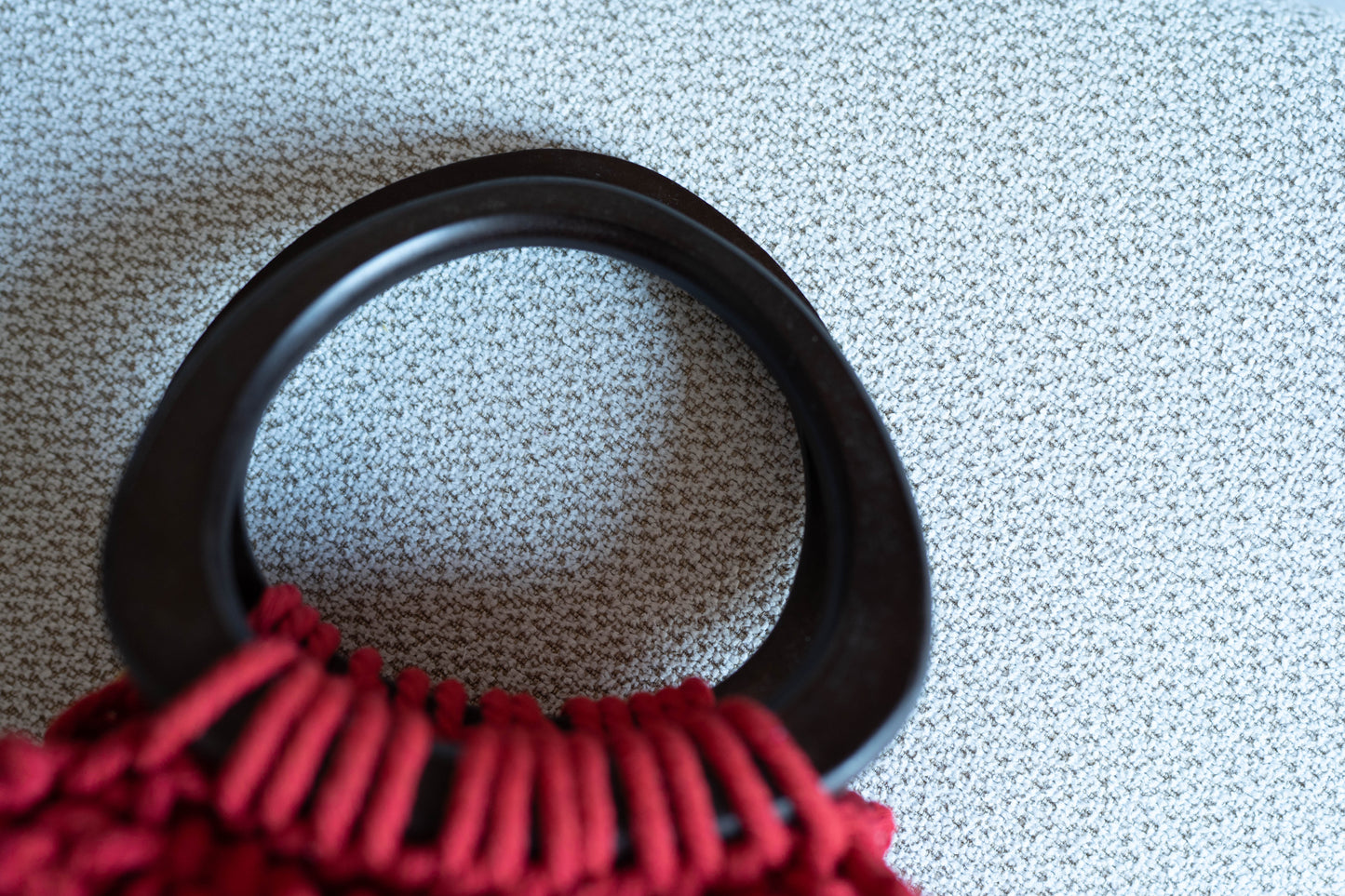 Mini Crochet Ring Handle Bag — Cherry Red
