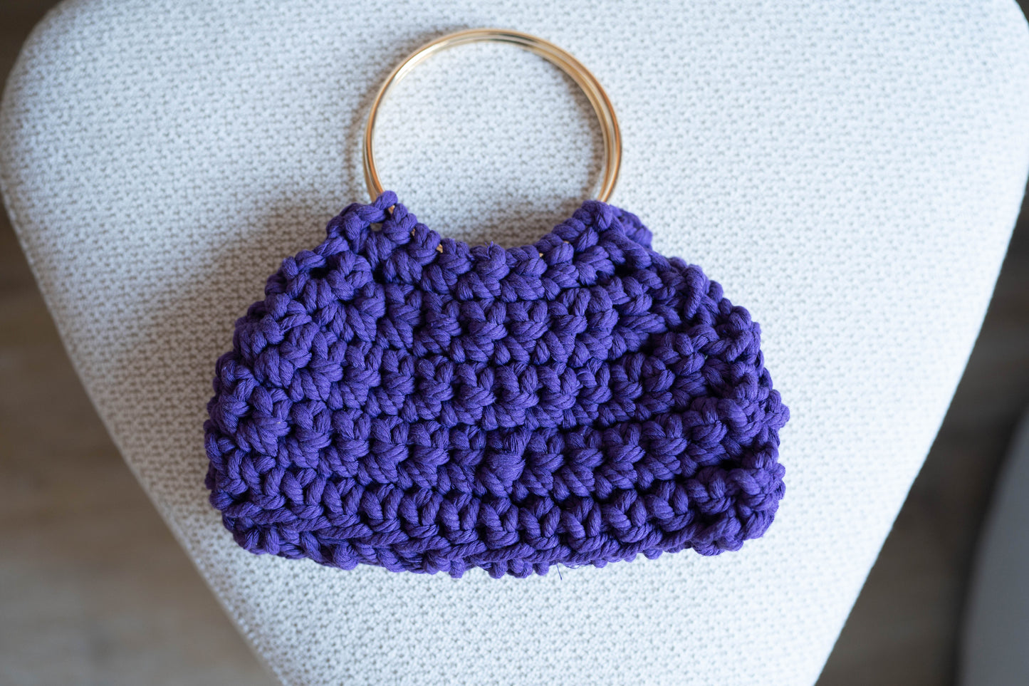 Mini Crochet Handheld Bag (Ring Handle)