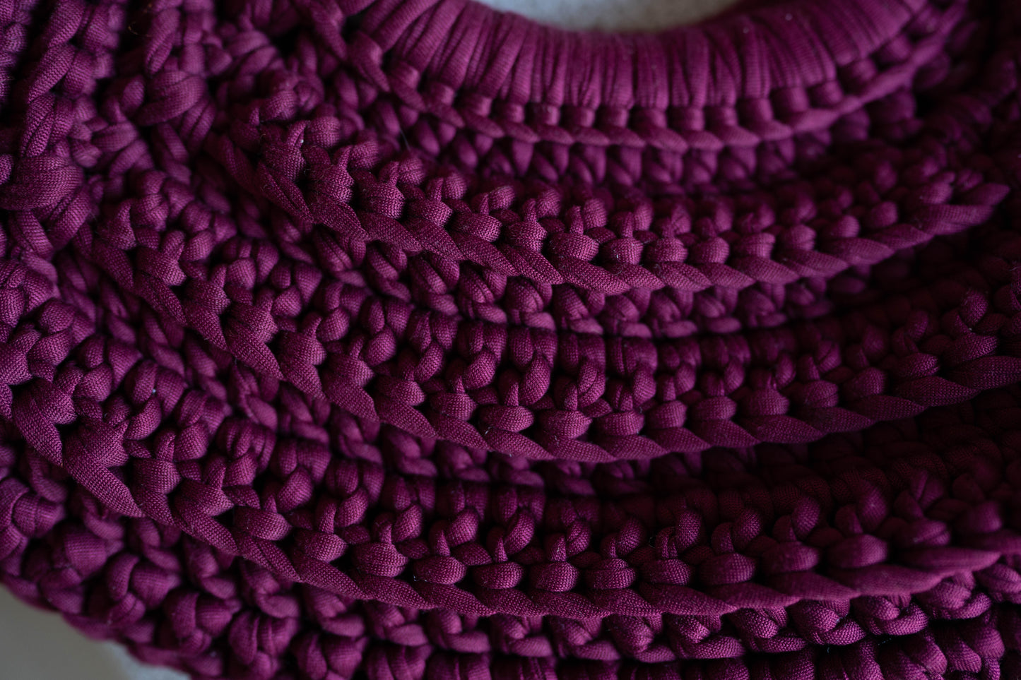 Mini Crochet Handbag — Plum