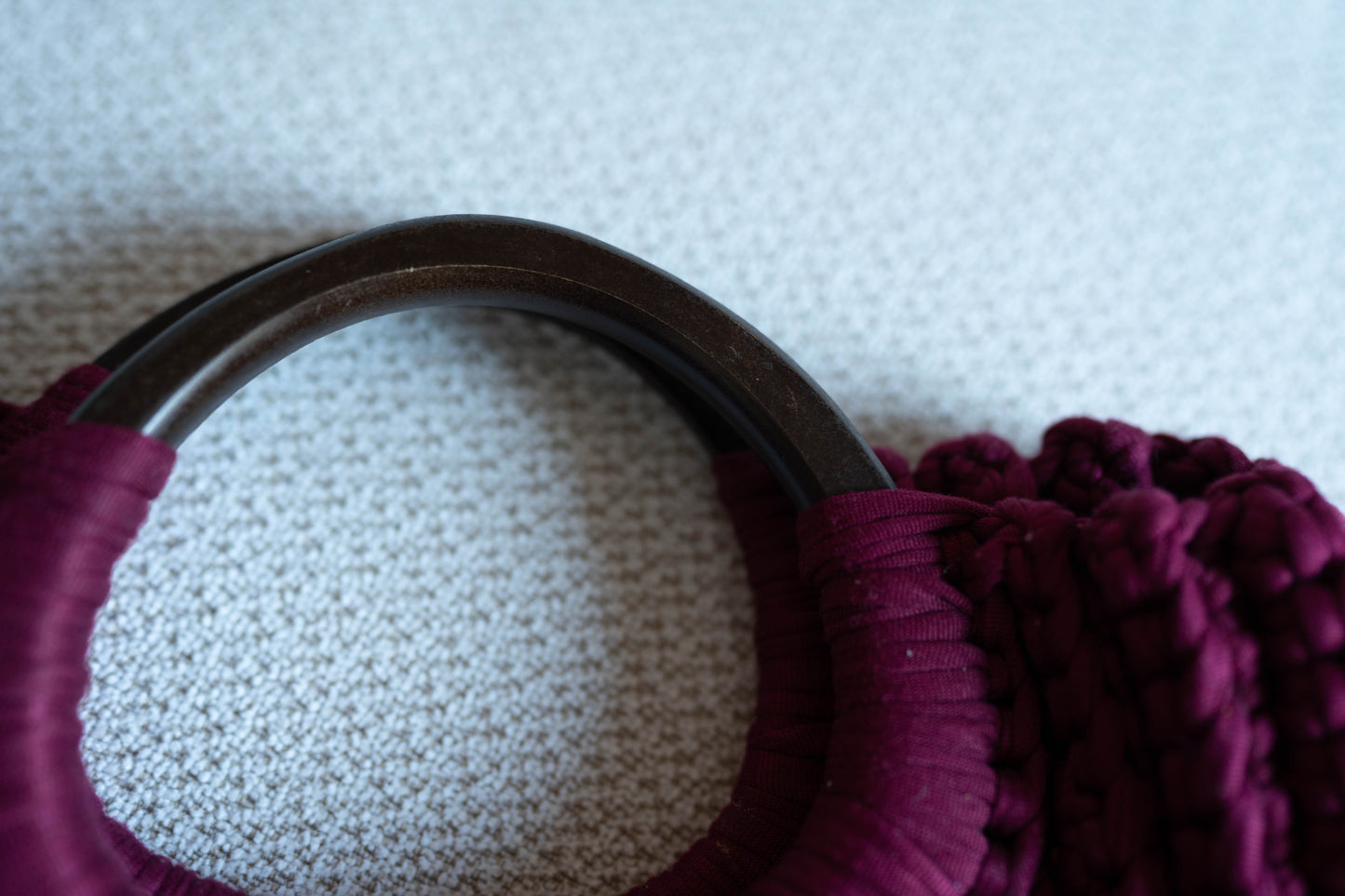 Mini Crochet Handbag — Plum